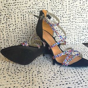 Jessica simply multi color strappy heels. Great condition.
